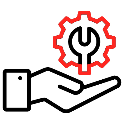 icon of a hand holding a gear with a wrench in it